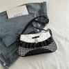 New Sweet Bow Underarm Bag New Grid Women's Crossbody Bag Fashion Handbag Shoulder Bag Girl Handbag High-value Shoulder Handbag
