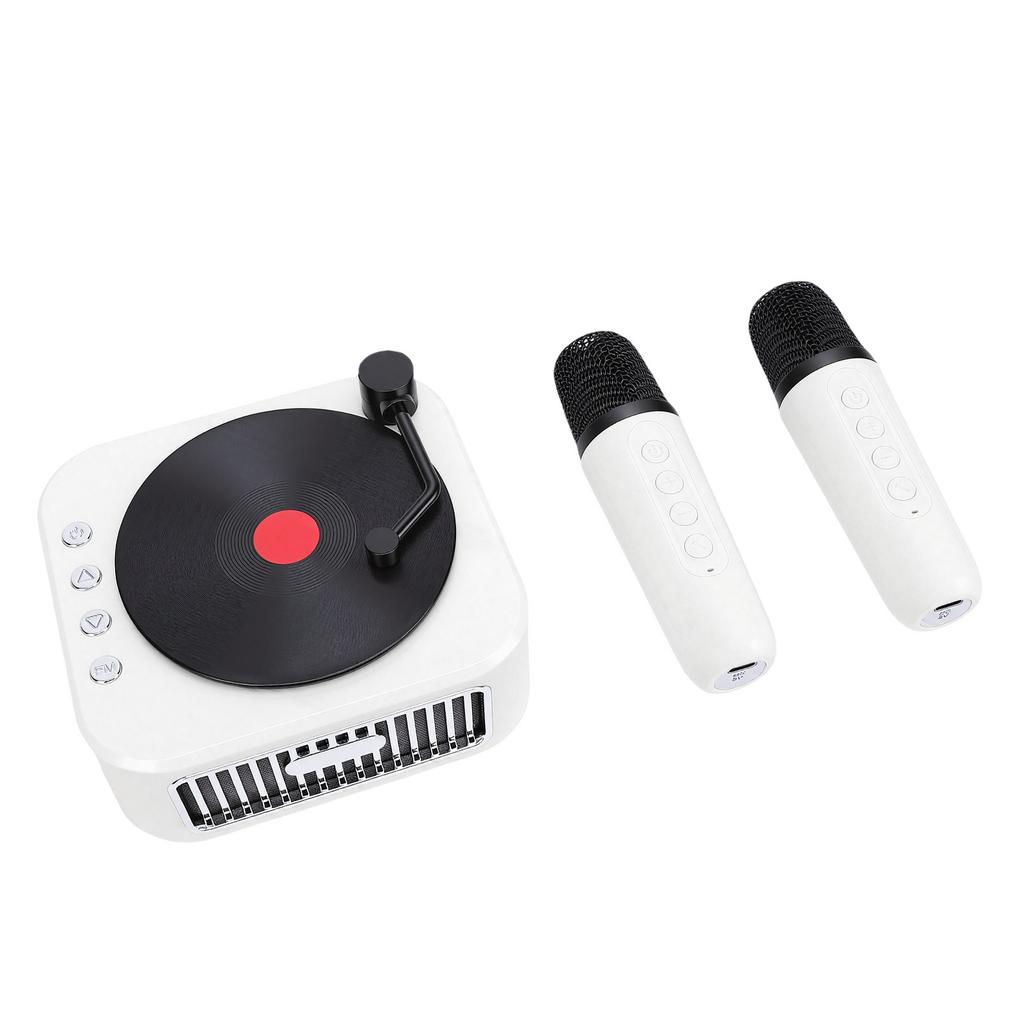 Mini Karaoke Machine Toy Kids Adults Boys Girls Portable Bluetooth Speaker with 2 Wireless Mics Home Party Outdoor