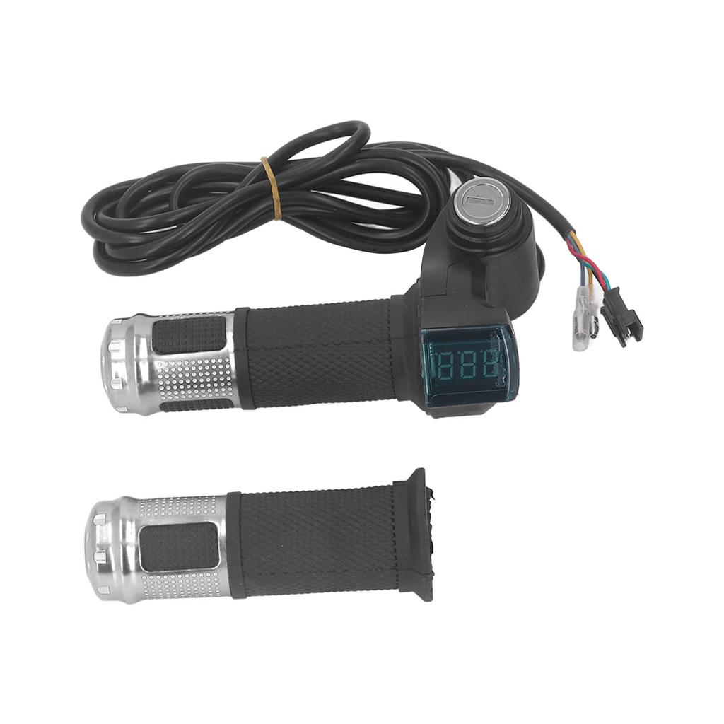 1Pair 10 Inch Electric Scooter Throttle Grip Handlebar Twist Throttle Grip with LCD Display Power