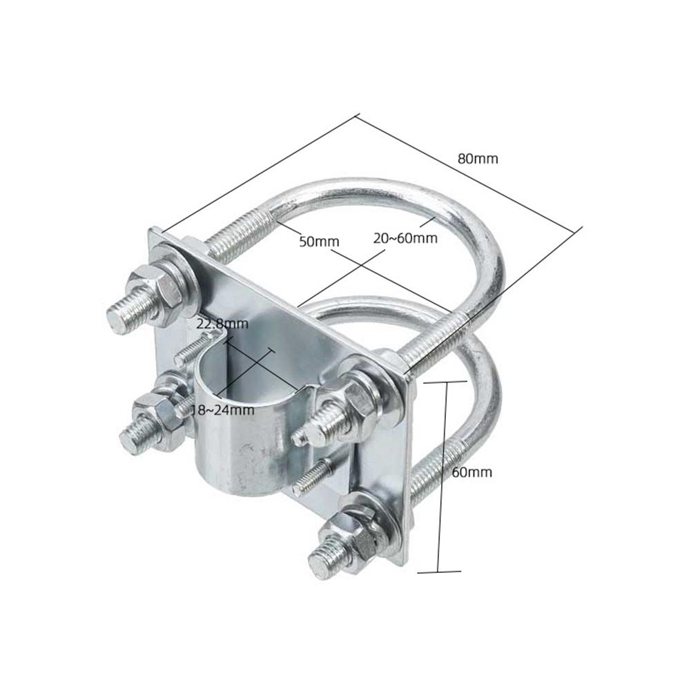 Balcony Installation Stable Anti-sway Connection Galvanized Finish For Satellite Antennas Adjustable Mast Clamp For Rv