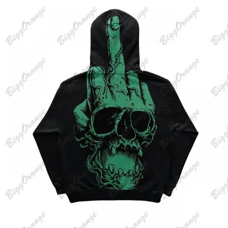 Felpa con cappuccio da uomo Street Fashion Trend Brand Teschio Stampa Digitale 3D Casual Larga