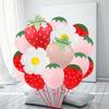 20pcs Strawberry Themed Party Decor Balloons Cute 12inch Strawberry Latex Balloon Kids Birthday Baby Shower Fruit Party Supplies