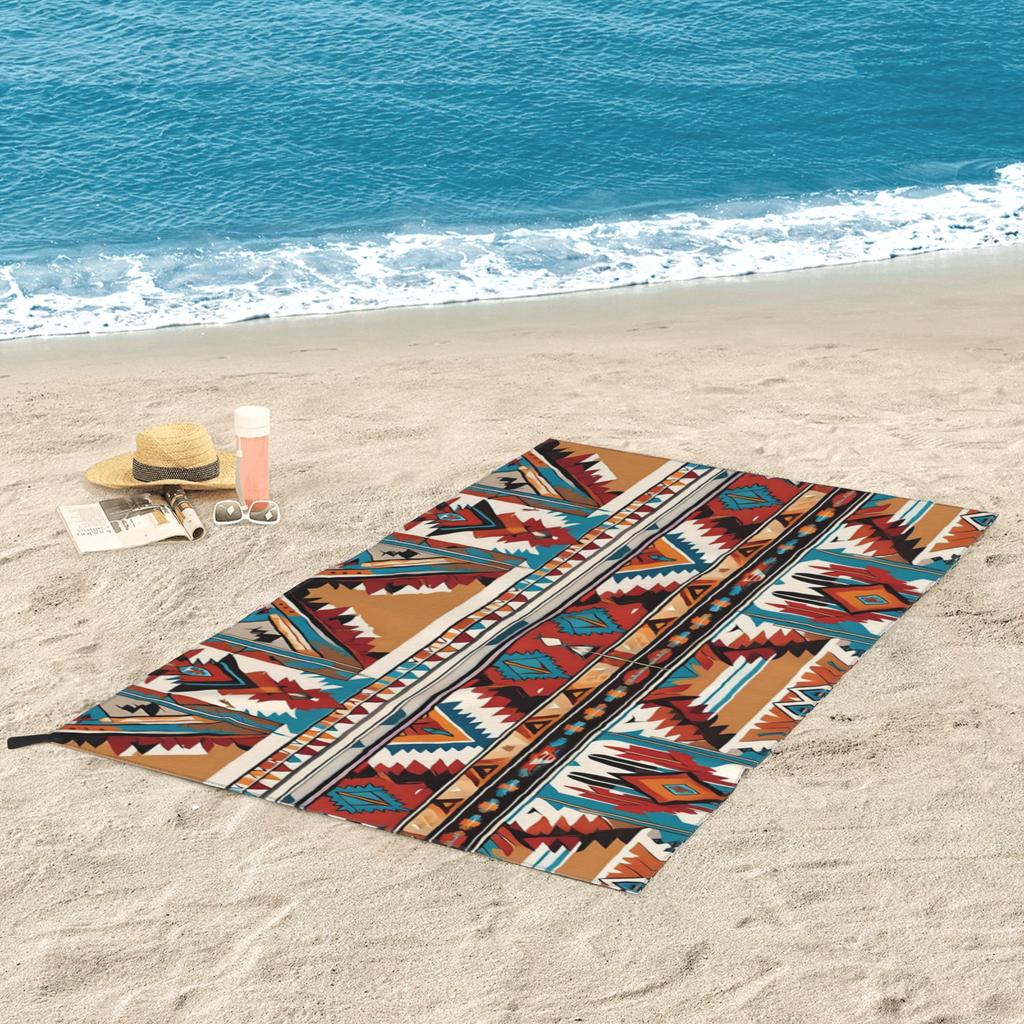 Navajo Watercolor Pattern Beach Towel Soft Microfiber Quick Dry Absorbent Quick Towels For Swimming