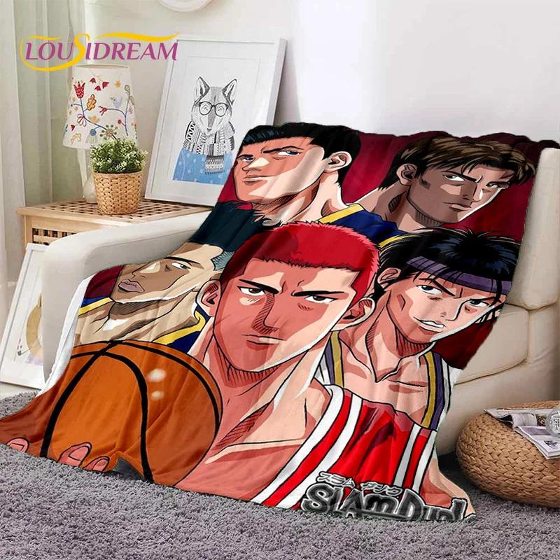 Cartoon Slam Dunk Basketball Anime Soft Flannel Blanket for Beds Bedroom Sofa Picnic,Throw Blanket for Outdoor Leisure Nap Gift