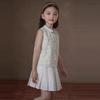 Hacikis Girls' New Chinese Style Qipao Collar Sleeveless Top