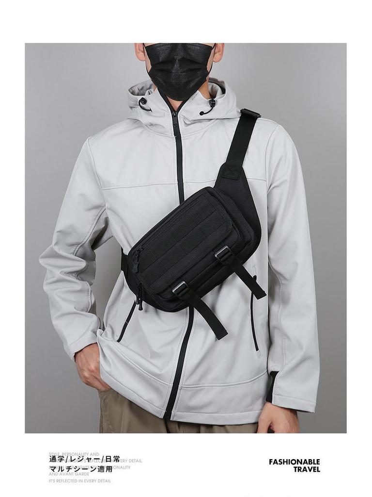 Men's Tactical Crossbody Bag - Multi-Compartment Cycling & Hiking Waist/Chest Bag