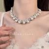 Hazy Moonlight~ Super Fairy Flash Diamond Pearl Necklace Earrings Set New Light Luxury Temperament Premium Necklace