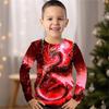 Spring and Autumn Round Neck Dragon Pattern 3D Printed Top Fashionable Casual Long Sleeved Children's Boy T-shirts