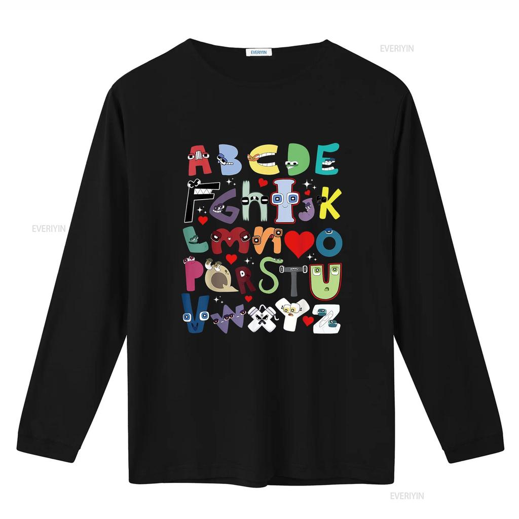 Alphabet Lore A Z I Love You Letter for Kids Boys and Girls T Shirt Vintage Washed Graphic Fashion Breathable Stretched Unisex