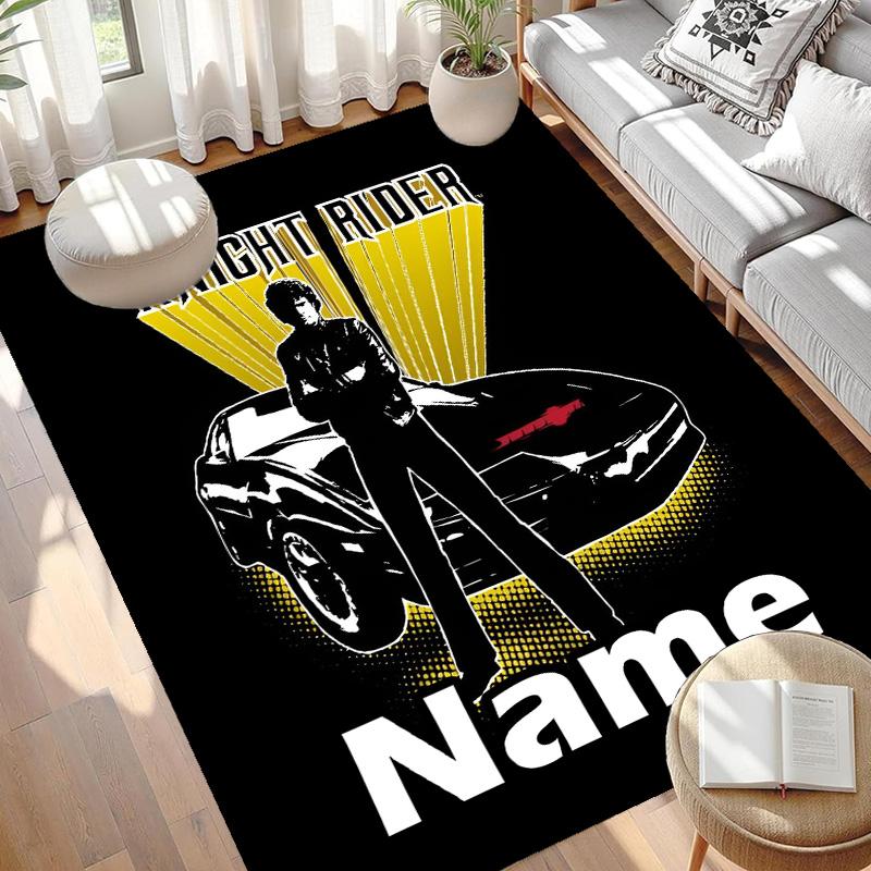 Custom Name Personalized Knight Rider Print Carpet, Versatile Home Decor Rug, for Playroom, Apartment, Balcony, Entryway, Hallway Gift