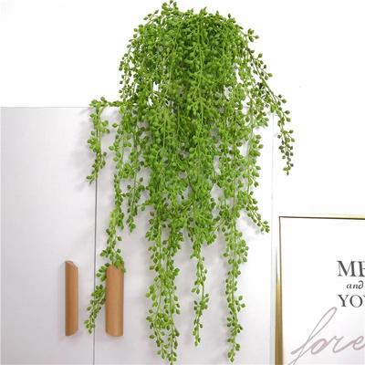 78CM Artificial Carnosidad Lágrimas de Amante Suculentas Perlas Carnosa Enredadera Flor Colgante Ratán Jardín de Pared Decoración para el Hogar Plantas Falsas