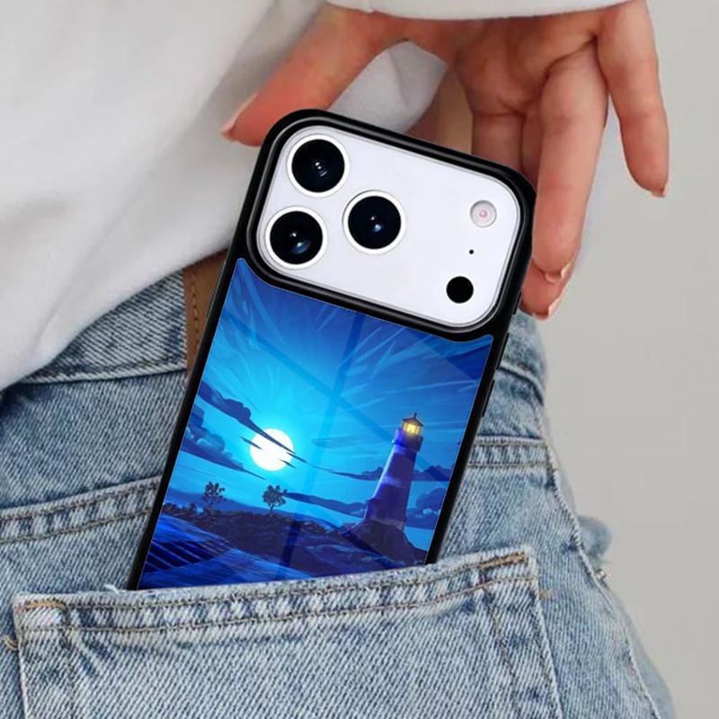 Abstract highway landscape lighthouse Phone Case for iPhone 16e 15 14 13 12 17 Pro Max Plus Air 17pro Cover Coque
