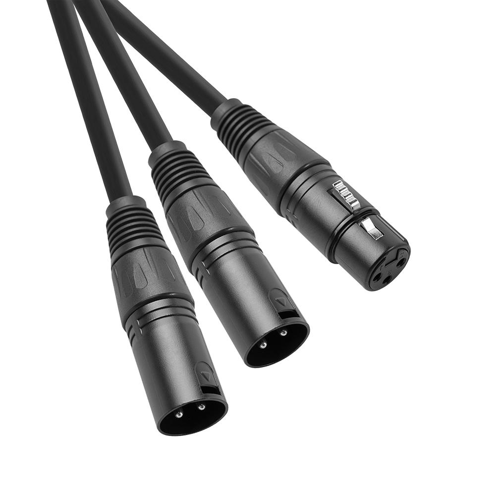50cm 3Pin XLR Female To Dual XLR Male Y-Splitter Cable 3Pin XLR Splitter Female To 2 Male Cable Microphone Cable