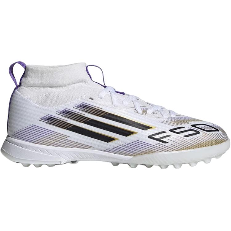 Adidas F50 League TF Mid Comode Versatili Antiscivolo Resistenti Scarpe da Calcio per Bambini Scarpe da Calcio per Bambini Bianco Platino JI3550