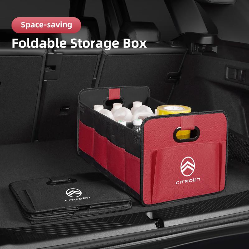 ADS2   Foldable Storage Box Peugeot Car Badge Trunk Storage Bag For Citroen Berlingo Grand Picasso Jumper Cactus Saxo Jumpy C8 C-Elysee