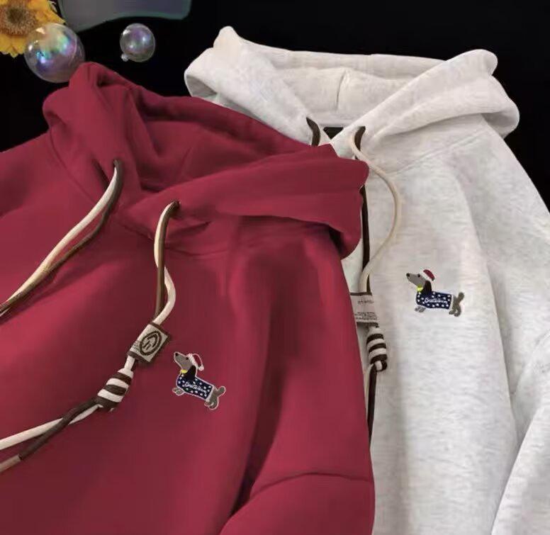 Felpa con Cappuccio Unisex Stampa Cuccioli Autunno/Inverno 2025 - Trendy Vestibilità Larga Manica Lunga