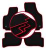 Velour Floor Mats with Red Edge For: Seat Toledo III Minivan (2004-2012)