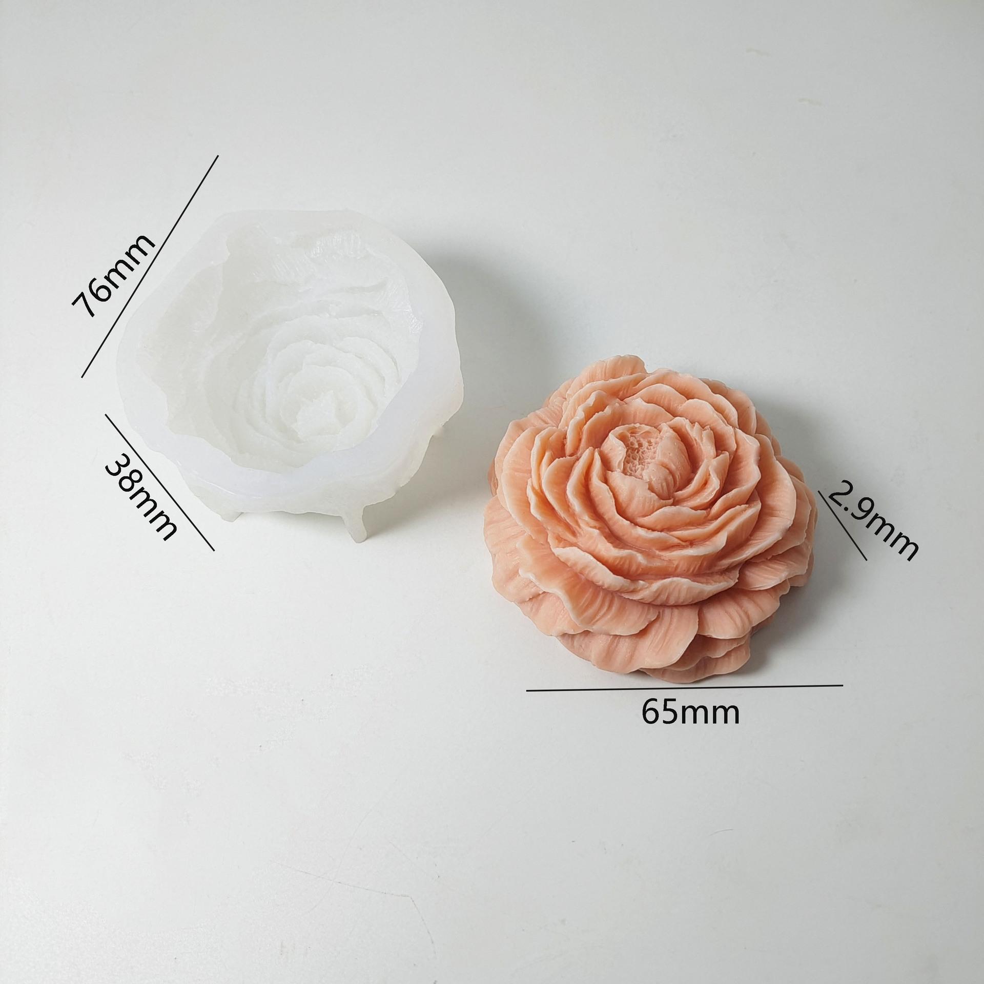 

Большая силиконовая форма для свечей в виде цветка пиона, сделай сам, ручная работа, 3D-свеча, мыло, гипс, смола, инструмент для выпечки тортов, украшение для дома, подарок