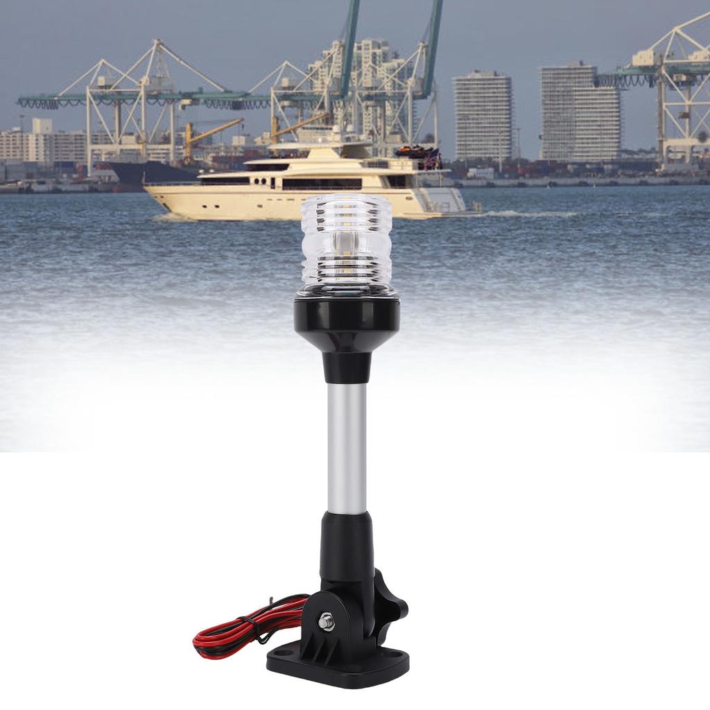 Luce di Poppa per Barca a 360 Gradi Panoramica Palo in Lega di Alluminio 9 Pollici IP67 Impermeabile LED Pieghevole Luce di Poppa per Pontone