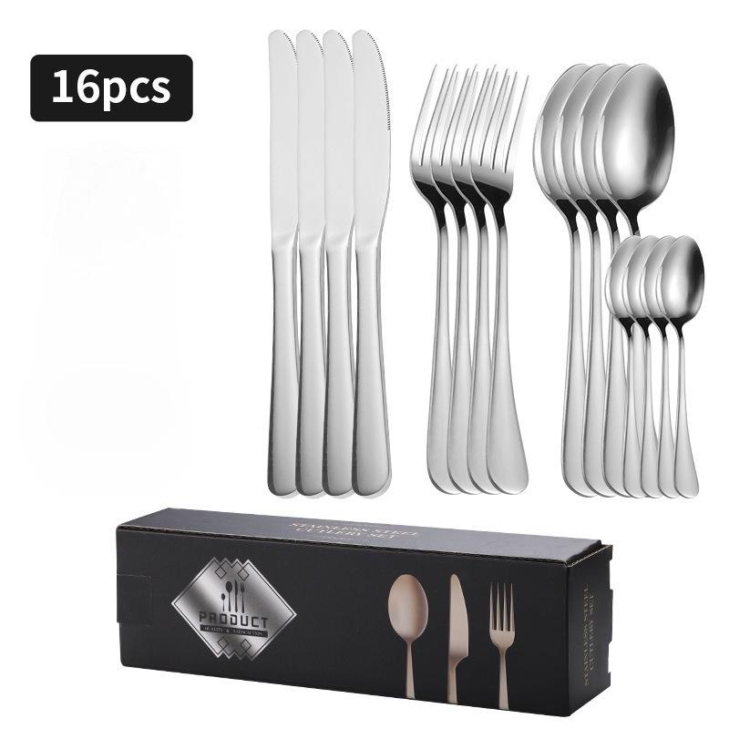 1010 Knives Forks and Spoons Tableware 16-piece Set Western Food Simple Steak Knives Forks and Spoons Gift Box Set
