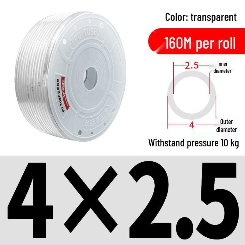 Pressure-Resistant Explosion-Proof PU Air Hose - Flexible, High-Pressure Air Pump Compressor Hose, Transparent Pneumatic, 6MM/12MM.