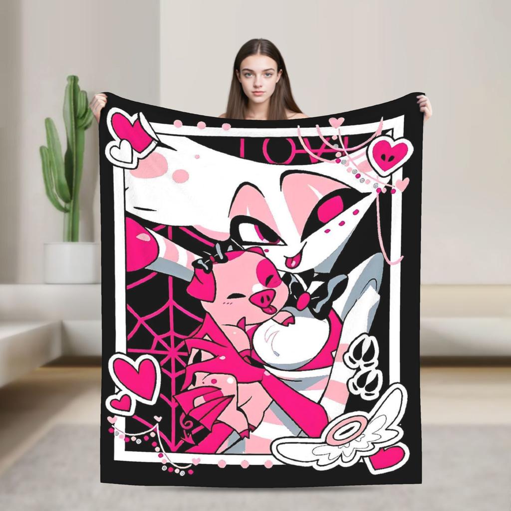 VOX H-Hazbin Hotel Alastor Game Flannel Blankets Super Soft Throw Blanket for Home Decor Office Print Bedspread Sofa Bed Cover