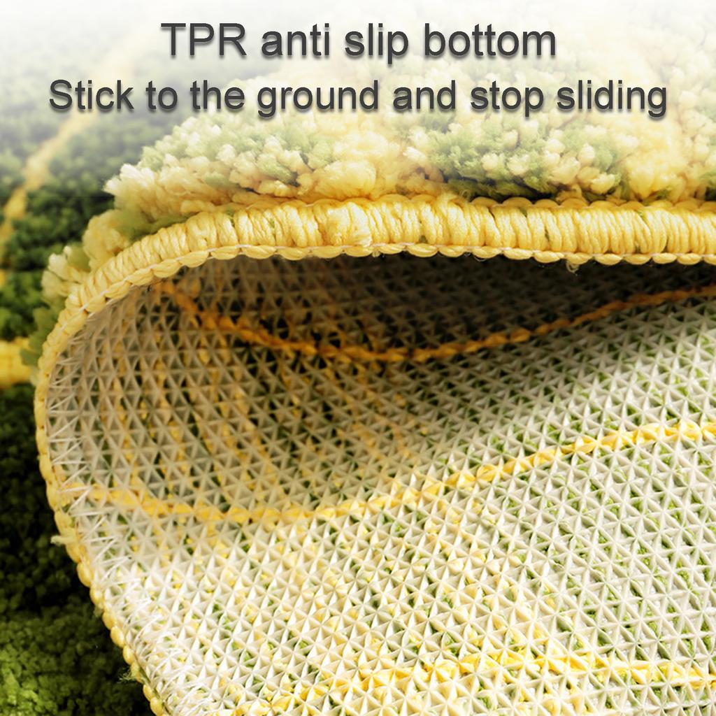 Bathroom Rug Polyester Leaf Shape Non Slip Soft Absorbent Shower Mat for Entryway Patio Bathtub
