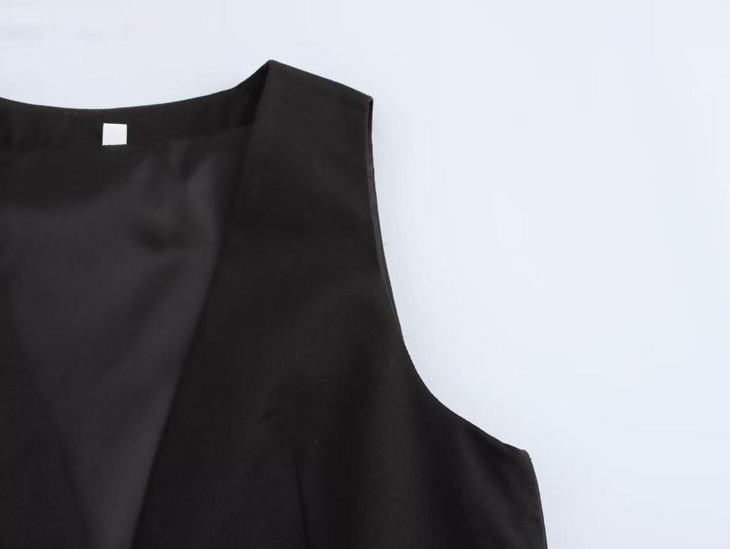 2025 Spring European & American Style French Silk Satin Sleeveless Women's Vest Set