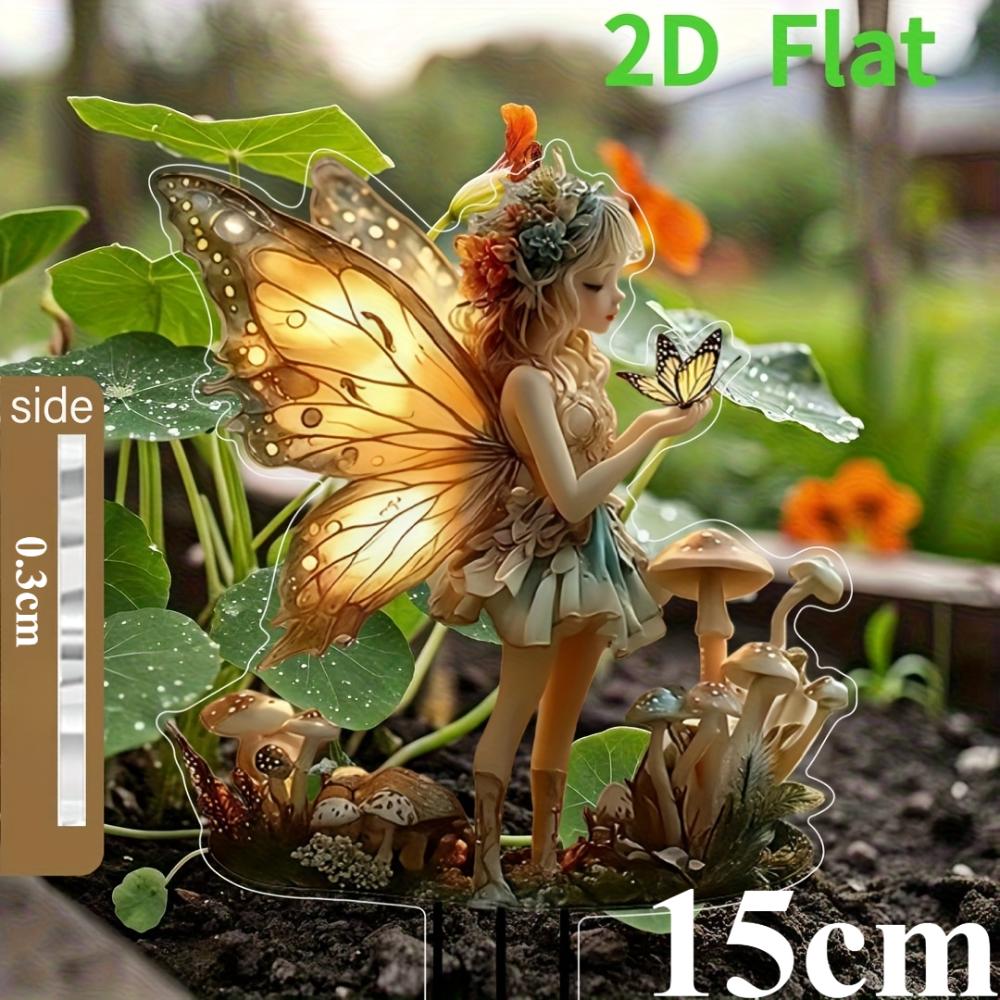 

Павильон павильона фея Юли-эльф, 2D плоский акрил, украшение, подходит для сада, горшечных растений, террасы, улицы, Рождества, Хэллоуина 15cm