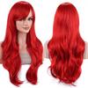 Synthetic Probeauty Mermaid Wig Long Red Curly Body Wave Wig Halloween Cosplay Costume Wig for Women Fashion Wig for for Daily