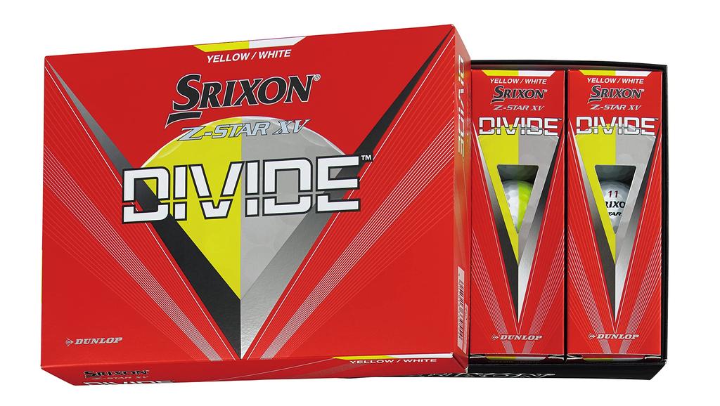 DUNLOP Golf Balls SRIXON XV DIVIDE 2023 Model 1 Dozen Z-STAR (12 Pieces) Yellow/White