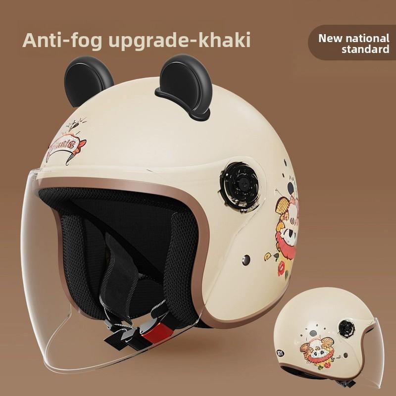 Women's Electric Vehicle Helmet Winter Thermal Helmet Double Four-season Universal Battery Motorcycle Half Helmet