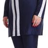 Plus Size Color Block Conservative Muslim Women’s Swimsuit with Sunscreen