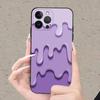 Purple Liquid Dripping Square Matte Silicone Case For Iphone17 Air 16 15 14 13 12 11 Pro Max Plus Matte Basic Cover Case