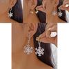 Christmas Snowflake Earrings With Zirconia And Pearl For Women Holiday Accessory