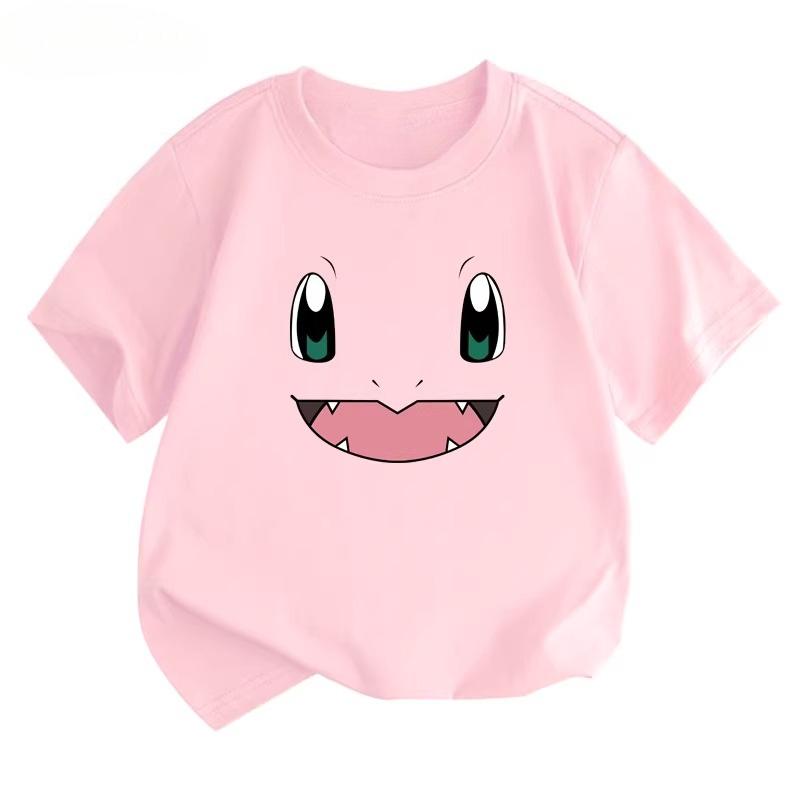 Potdemiel Pikachu Print 100 Cotton Childrens TShirt New Summer Style Casual Comfortable and Breathable Childrens Top