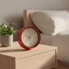 Round Analog Tabletop Clock Quiet 8Inch Desk EasytoRead Timepiece for Living Room,