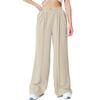 High Waist Wide Leg Trousers for Women Loose Fit Straight Leg Pants with Pleated Front and Elastic Waistband