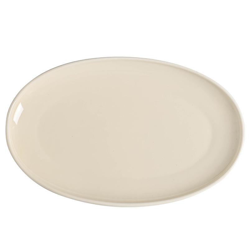 Oval Fish Plate Ceramic Plate Household Dumpling Plate Western Plate Fish Plate Large Steamed Fish Plate Large Plate Tableware