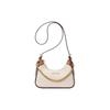 Michael Kors Borsa a tracolla Mk Wilma Classic con logo monogramma, chiusura a zip con catena, tela rivestita, piccola, da donna, colore Vanilla Brown 35H3G3WC5B-VANILLA