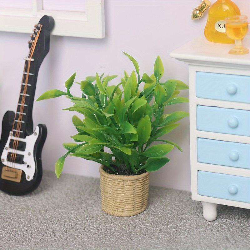 1pc Artificial Tiny Greenery Ornament Mini Potted Plant Mini Model Dollhouse Accessories