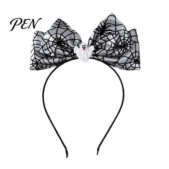 Fun Halloween Costume Props Headband with Spider Web Bow And Eyeball/Pumpkin/Ghost Decor for Women Girls Cosplay Masquerade Party Accessories,