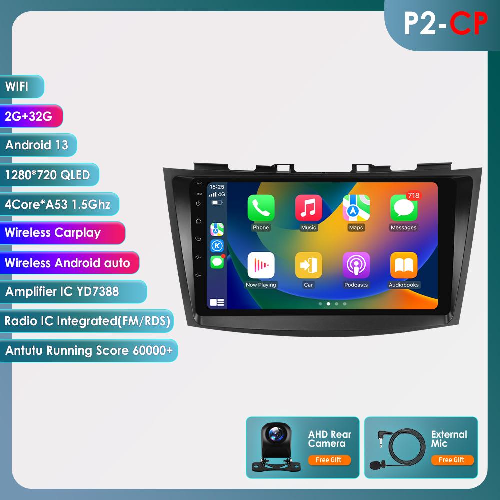 Car Radio for Suzuki Swift 4 2011-2015 Autoradio 4G WIFI GPS Navigation 9inch Stereo DSP BT RDS Stereo 2 Din by Snapdragon 6115