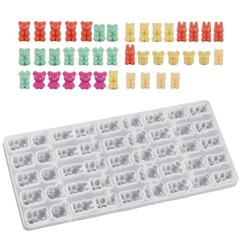 Bear Rabbit Mouse Ornament Crafts Silicone Molds Epoxy Jewelry Mold Resin Casting Pendant Mold Suitable for Diy Crafts