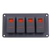 4 Gang Rocker Switch Panel LED Backlight 5‑Pin Overheat Protection for 12V 24V Vehicle Marine Yacht BoatOrange Light