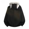 Women Winter Thicken Cotton Jacket Cat Ear Faux Fur Hoodie Cute Print Warm Parka Coat