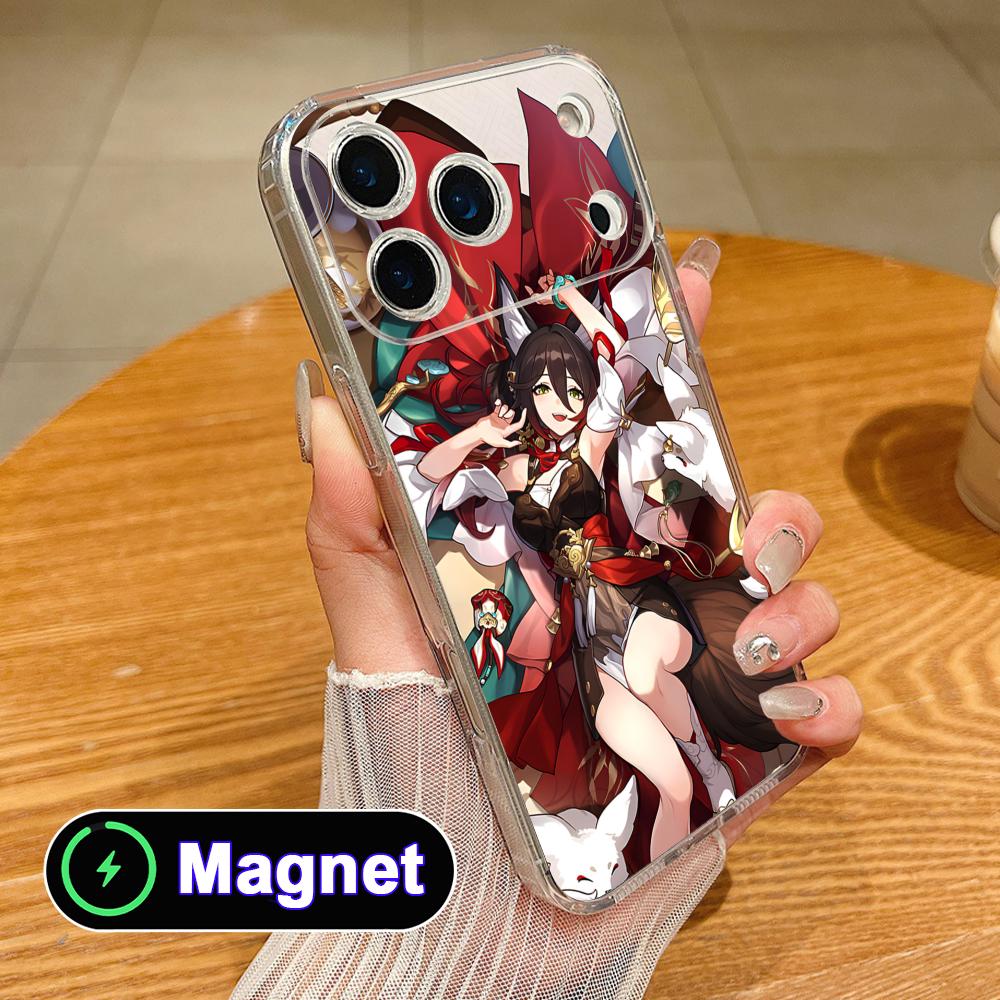 HSR Fugue Clear TPU Magsafe Mobile Phone Case for iPhone 17 16 15 14 13 12 11 Air Pro Max Plus Mini Colorful Cover
