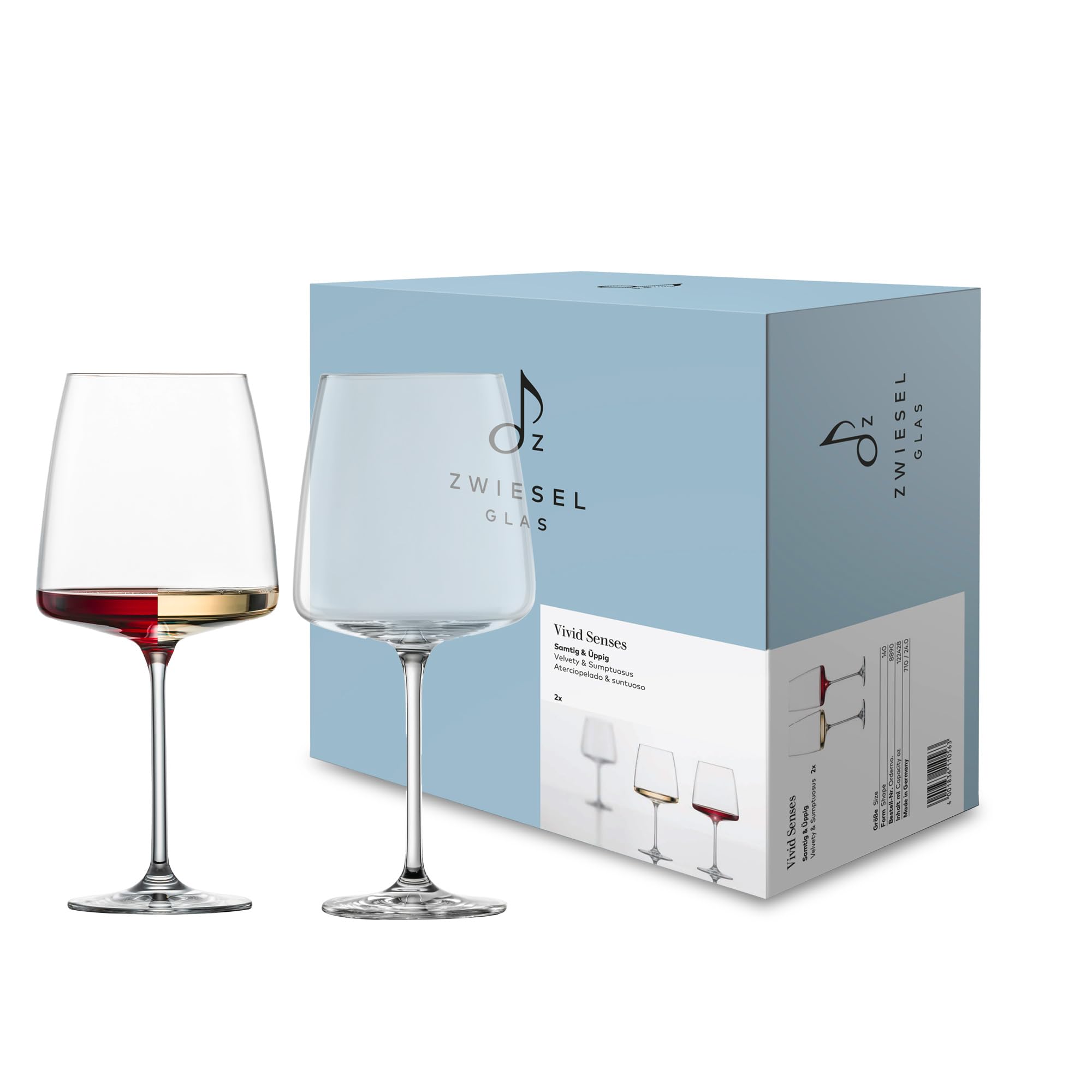 

Zwiesel Vivid Sense Wine Glasses for Red and White Wines, 710ml, 122428 (Set of 2)