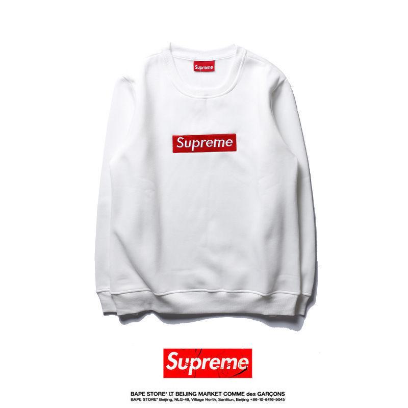 Supreme Men Women Skateboard Sweatshirt Coat Crewneck Jacket Sweater Pullover In Comfortable Cotton Blend White,M