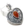 Natural Carnelian Gemstone 925 Sterling Silver Jewelry Pendant 1.46" ETC-13946